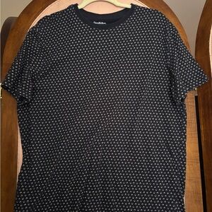 Goodfellow & Co Black Short Sleeve Crew with Micro Geometric Print